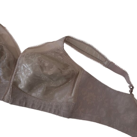 Playtex 18 Hour Women Lightweight Beige Satin Floral Wireless Bra Size 42C -4693 - Picture 13 of 14